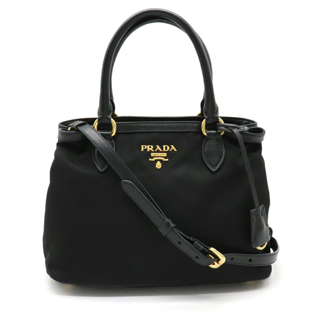Prada 2way Shoulder Bag Leather NERO Black